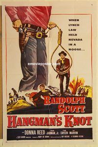 a725 HANGMAN'S KNOT one-sheet movie poster R61 Randolph Scott western!
