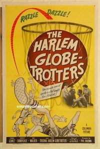 a727 HARLEM GLOBETROTTERS one-sheet movie poster '51 black basketball!