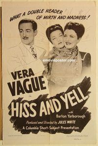 a737 HISS & YELL one-sheet movie poster '46 Barbara Jo Allen as Vera Vague!