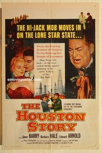 a739 HOUSTON STORY one-sheet movie poster '55 Gene Barry, William Castle