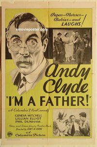 a745 I'M A FATHER one-sheet movie poster '35 Andy Clyde, Lillian Elliot