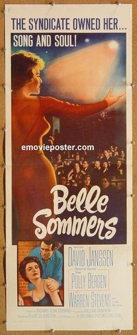 a091 BELLE SOMMERS insert movie poster '62 David Janssen, Polly Bergen