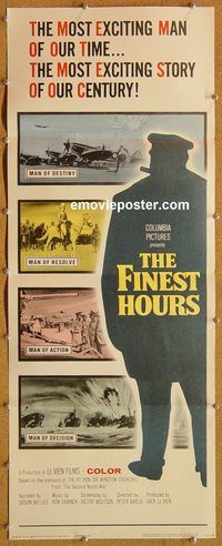 a098 FINEST HOURS insert movie poster '64 Winston Churchill, Welles