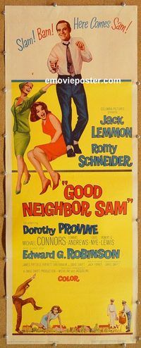 a100 GOOD NEIGHBOR SAM insert movie poster '64 Jack Lemmon, Schneider