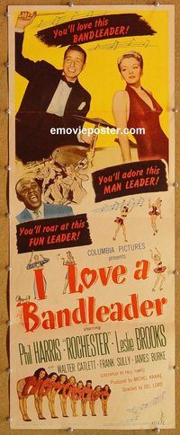 a103 I LOVE A BANDLEADER insert movie poster '45 Rochester Anderson