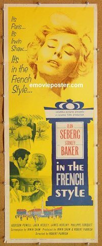 a104 IN THE FRENCH STYLE insert movie poster '63 Jean Seberg, Baker