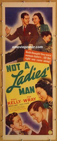 a111 NOT A LADIES' MAN insert movie poster '42 Fay Wray, Paul Kelly