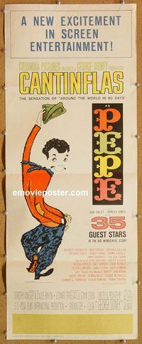 a114 PEPE insert movie poster '61 Cantinflas, all-star cast comedy!