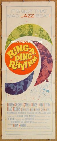 a116 RING-A-DING RHYTHM insert movie poster '62 Chubby Checker