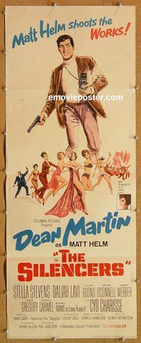a118 SILENCERS insert movie poster '66 Dean Martin, Stella Stevens
