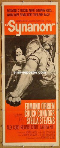 a119 SYNANON insert movie poster '65 Richard Conte, drug addiction!