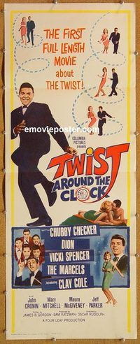 a120 TWIST AROUND THE CLOCK insert movie poster '62 Chubby Checker