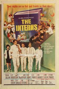 a748 INTERNS one-sheet movie poster '62 Michael Callan, Cliff Robertson