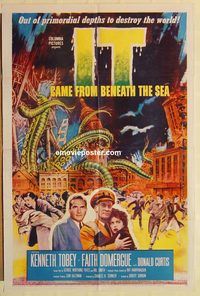 a751 IT CAME FROM BENEATH THE SEA one-sheet movie poster '55 Harryhausen