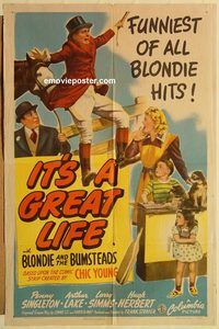 a753 IT'S A GREAT LIFE one-sheet movie poster '43 Singleton as Blondie!