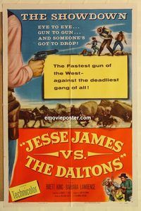 a754 JESSE JAMES VS THE DALTONS one-sheet movie poster '53 William Castle