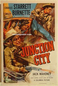 a755 JUNCTION CITY one-sheet movie poster '52 Charles Starrett, Smiley