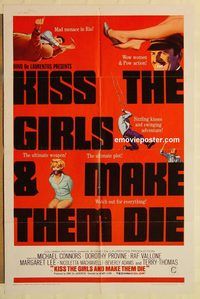 a761 KISS THE GIRLS & MAKE THEM DIE one-sheet movie poster '66