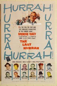 a764 LAST HURRAH one-sheet movie poster '58 John Ford, Spencer Tracy