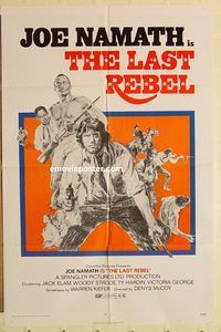 a765 LAST REBEL one-sheet movie poster '71 Joe Namath, western!