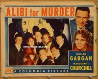 a406 ALIBI FOR MURDER movie lobby card '36 William Gargan, Churchill