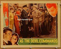 a410 AS THE DEVIL COMMANDS movie lobby card '33 Mae Clarke, Dinehart