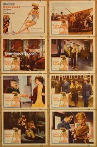 a936 BABETTE GOES TO WAR 8 movie lobby cards '60 Brigitte Bardot