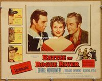 a418 BATTLE OF ROGUE RIVER movie lobby card '54 George Montgomery