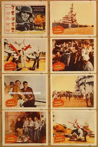 a940 BATTLE STATIONS 8 movie lobby cards '56 John Lund, Bendix