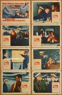 a942 BEDFORD INCIDENT 8 movie lobby cards '65 Widmark, Sidney Poitier