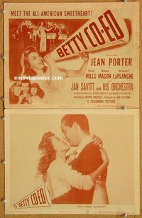 b382 BETTY CO-ED 2 movie lobby cards '46 Jean Porter, Shirley Mills