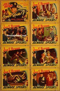 a946 BEWARE SPOOKS 8 movie lobby cards '39 Joe E. Brown, Mary Carlisle