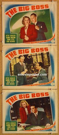 b320 BIG BOSS 3 movie lobby cards '41 Otto Kruger, Gloria Dickson