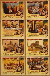 a952 BLACK KNIGHT 8 movie lobby cards '54 Alan Ladd, Patricia Medina