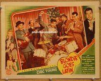 a425 BLONDIE GOES LATIN movie lobby card '41 Arthur Lake with band!
