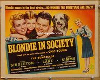 a210 BLONDIE IN SOCIETY title lobby card '41 Penny Singleton, Lake