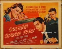 a212 BLONDIE'S BLESSED EVENT title lobby card '42 Singleton, Lake