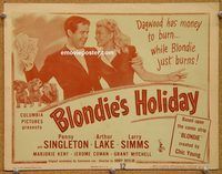 a214 BLONDIE'S HOLIDAY title lobby card '47 Penny Singleton, Lake