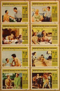 a957 BONJOUR TRISTESSE 8 movie lobby cards '58 Deborah Kerr, Seberg