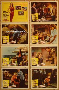 a963 BURGLAR 8 movie lobby cards '57 Jayne Mansfield, Dan Duryea