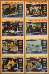 a965 CAINE MUTINY 8 movie lobby cards '54 Humphrey Bogart, Ferrer