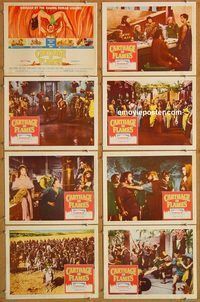 a968 CARTHAGE IN FLAMES 8 movie lobby cards '60 Pierre Brasseur