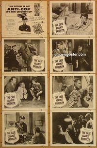 a969 CASE AGAINST BROOKLYN 8 movie lobby cards '58 Darren McGavin