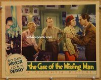a436 CASE OF THE MISSING MAN movie lobby card '35 Roger Pryor, Perry