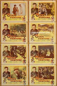 a975 CHINA VENTURE 8 movie lobby cards '53 Don Siegel, Edmond O'Brien