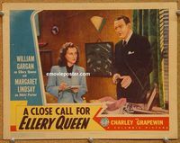 a438 CLOSE CALL FOR ELLERY QUEEN movie lobby card '42 William Gargan