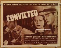 a242 CONVICTED title lobby card '38 Rita Hayworth, Charles Quigley