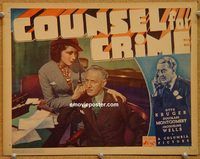 a444 COUNSEL FOR CRIME movie lobby card '37 Otto Kruger, Montgomery