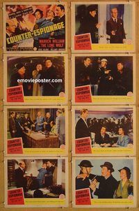 a980 COUNTER-ESPIONAGE 8 movie lobby cards '42 William as The Lone Wolf