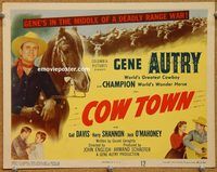 a245 COW TOWN title lobby card '50 Gene Autry, Gail Davis, western!